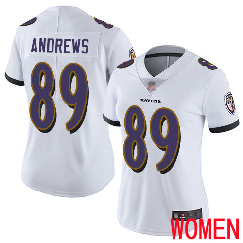Baltimore Ravens Limited White Women Mark Andrews Road Jersey NFL Football #89 Vapor Untouchable->women nfl jersey->Women Jersey
